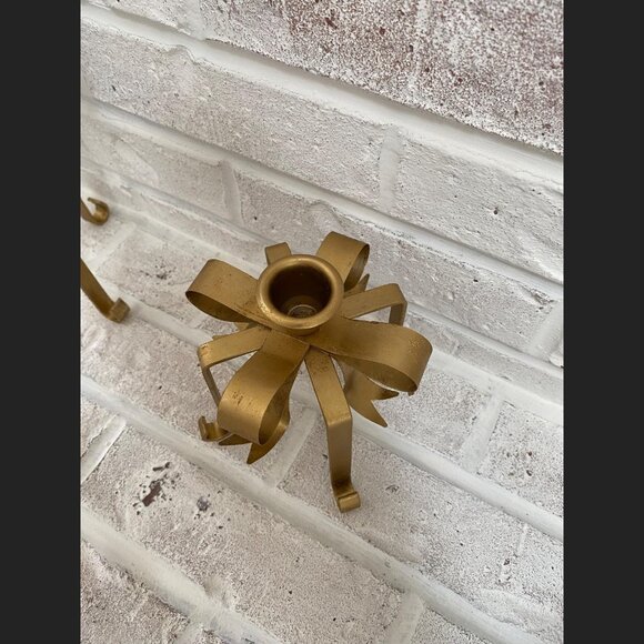 Vintage Bow Gift Wrap Box w/Ribbon Candle Holders ~ Set of 3 - Picture 6 of 10